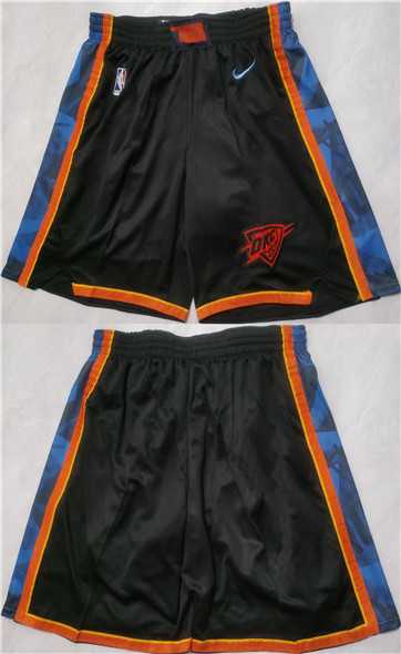 Men%27s Oklahoma City Thunder Black Shorts (Run Small)->nba shorts->NBA Jersey